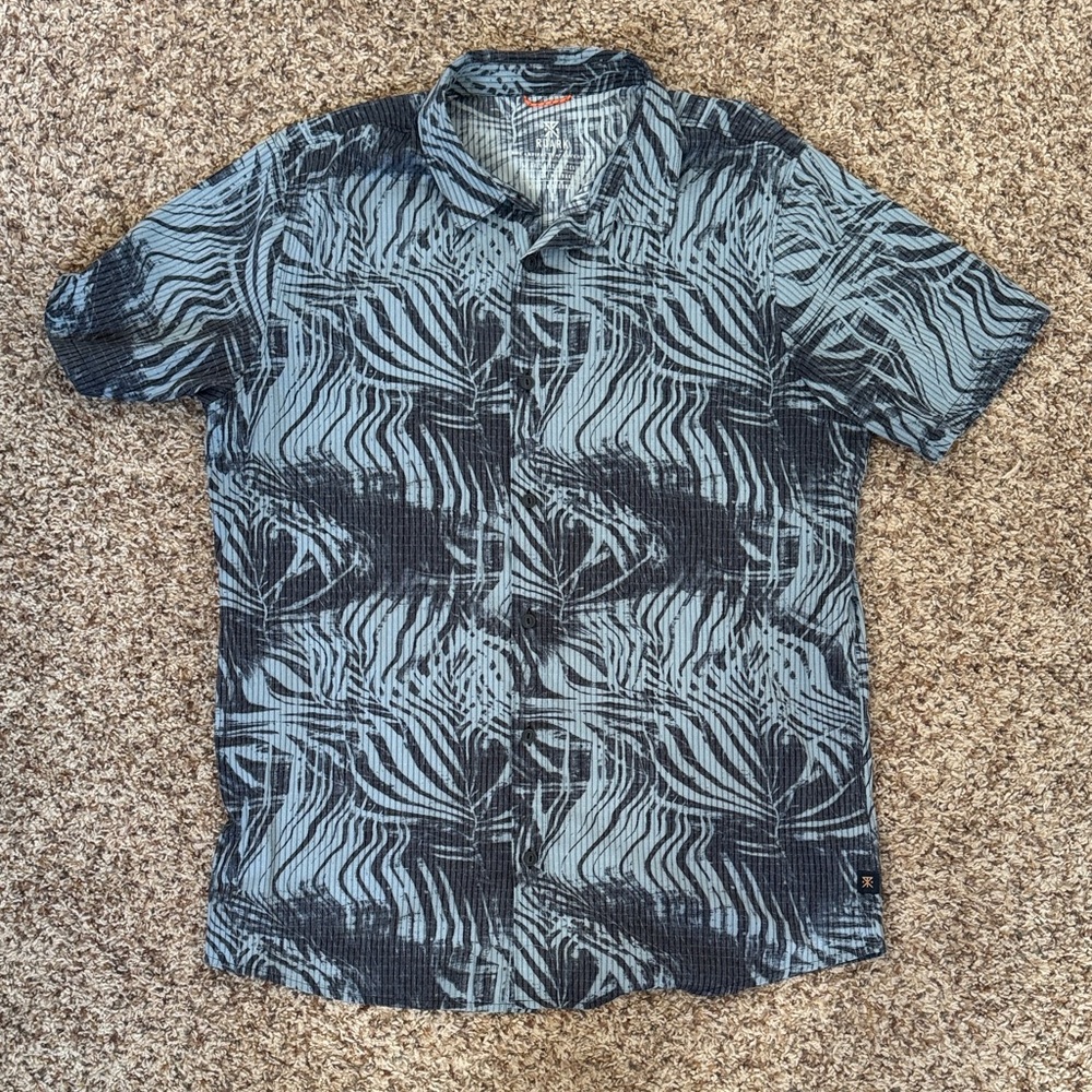 Roark Black and Gray Patterned Casual Shirt